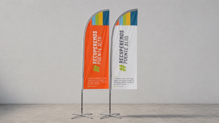 Banderas tipo vela para campañas y eventos