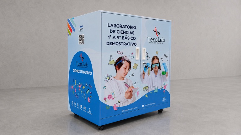 Mueble gráfico personalizado para laboratorio educativo